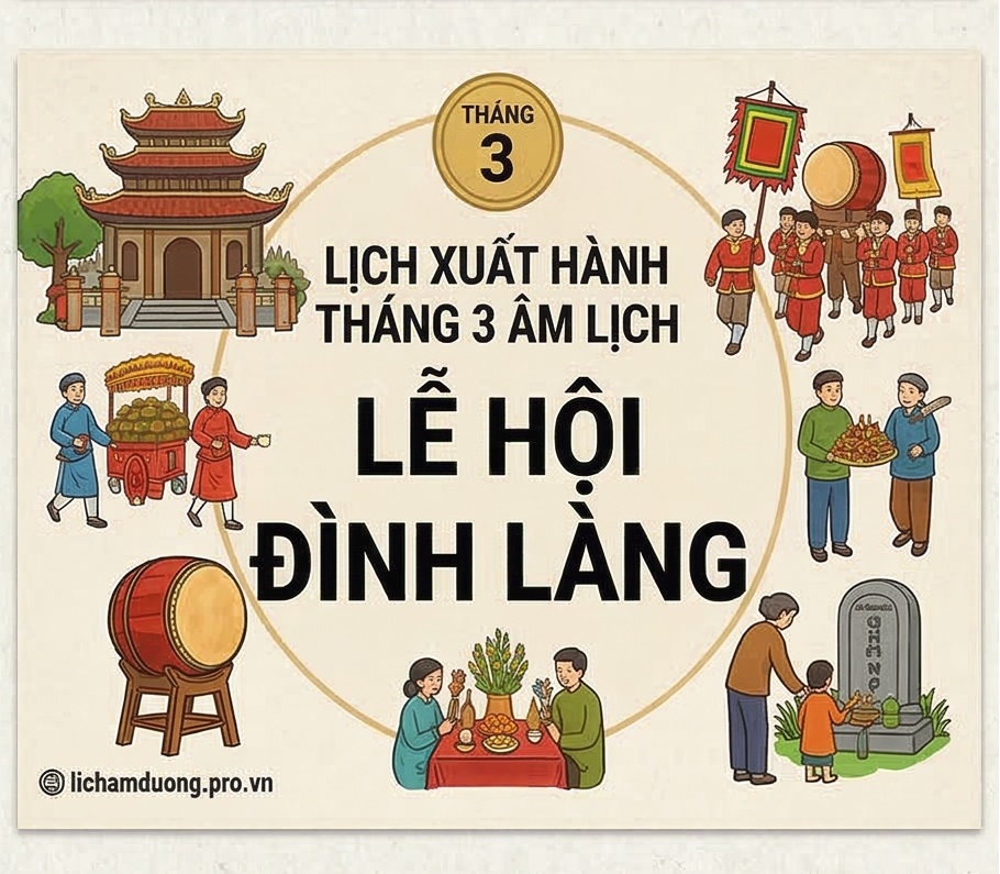 Lịch xuất hành tháng 3 Âm Lịch năm nay