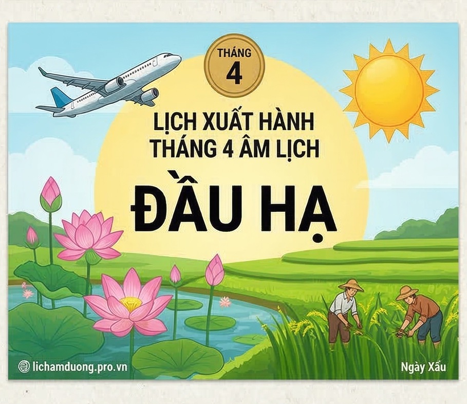 Lịch xuất hành tháng 4 Âm Lịch năm nay
