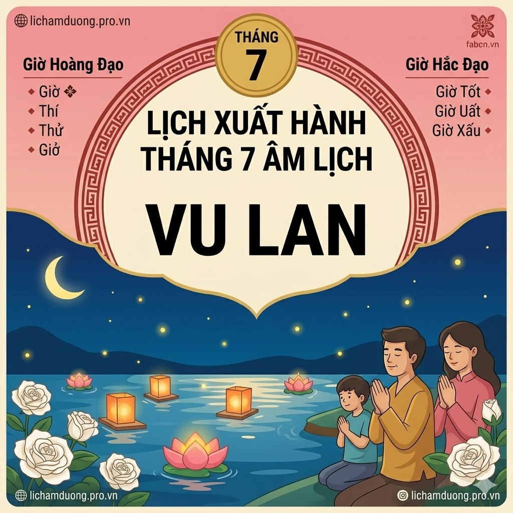 Lịch xuất hành tháng 7 Âm Lịch năm nay