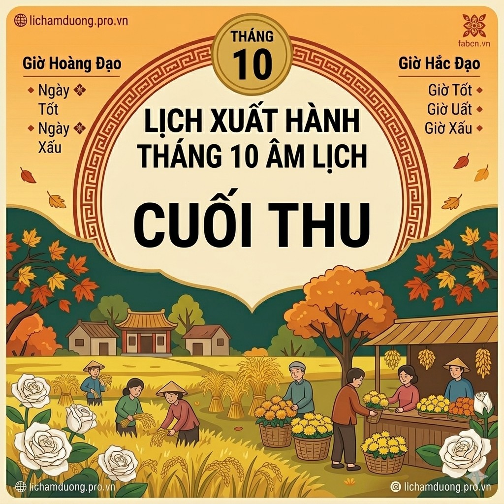 Lịch xuất hành tháng 10 Âm Lịch năm nay