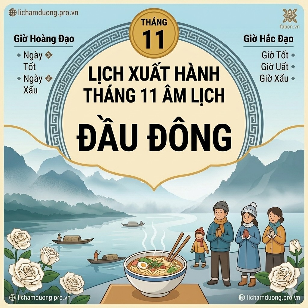 Lịch xuất hành tháng 11 Âm Lịch năm nay